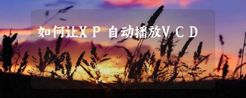 如何让ＸＰ自动播放ＶＣＤ