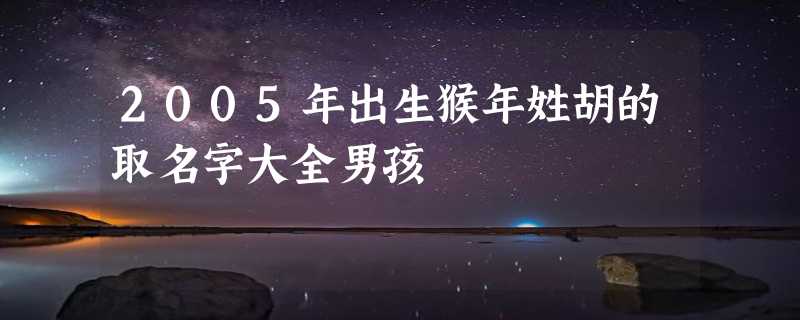 2005年出生猴年姓胡的取名字大全男孩