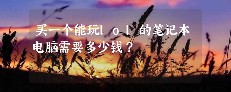 买一个能玩lol的笔记本电脑需要多少钱？