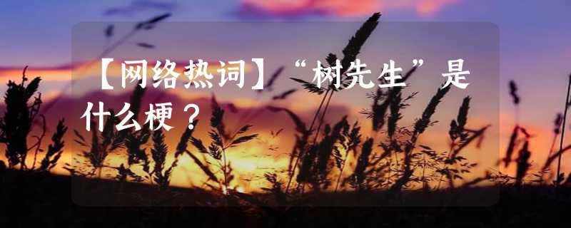 【网络热词】“树先生”是什么梗？