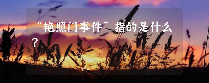 “艳照门事件”指的是什么？