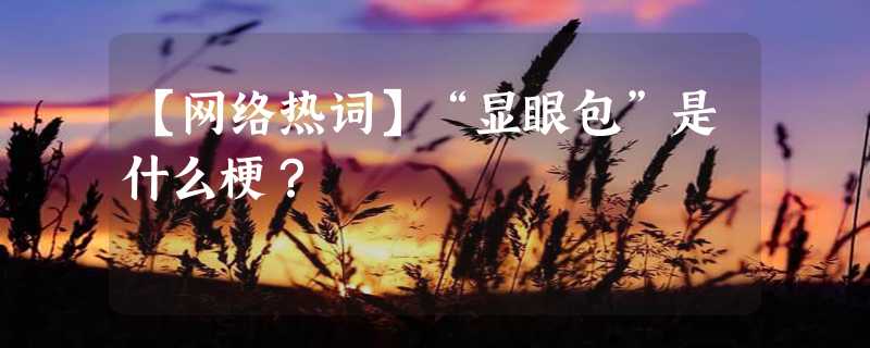 【网络热词】“显眼包”是什么梗？