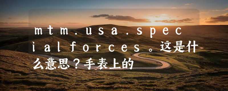 mtm.usa.specialforces。这是什么意思？手表上的