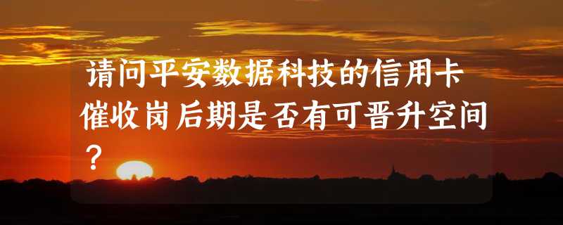 请问平安数据科技的信用卡催收岗后期是否有可晋升空间？