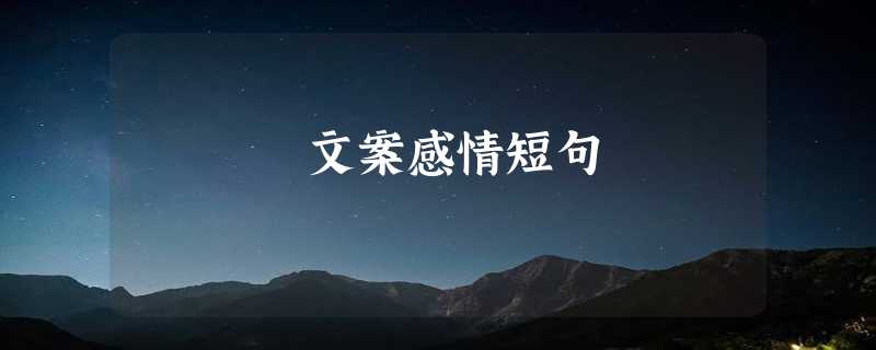 文案感情短句