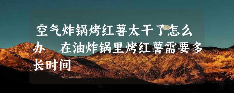 空气炸锅烤红薯太干了怎么办 在油炸锅里烤红薯需要多长时间