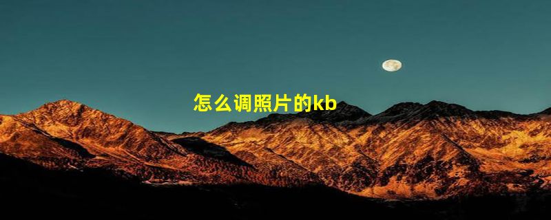 怎么调照片的kb