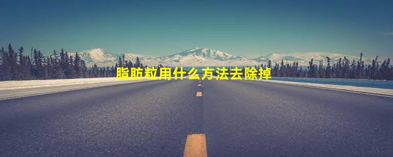 脂肪粒用什么方法去除掉