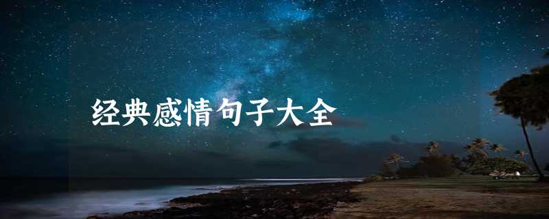 经典感情句子大全