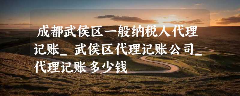 成都武侯区一般纳税人代理记账_武侯区代理记账公司_代理记账多少钱