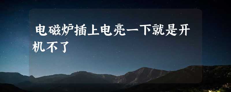 电磁炉插上电亮一下就是开机不了