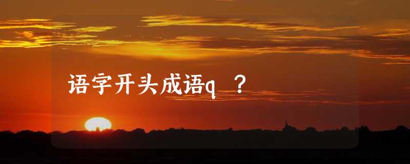 语字开头成语q？