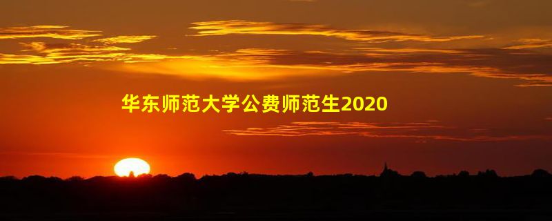 华东师范大学公费师范生2020年录取分数线（分省分专业）