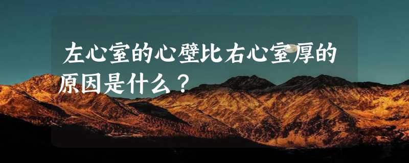 左心室的心壁比右心室厚的原因是什么？