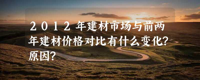 2012年建材市场与前两年建材价格对比有什么变化?原因?