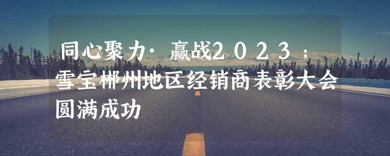 同心聚力·赢战2023；雪宝郴州地区经销商表彰大会圆满成功