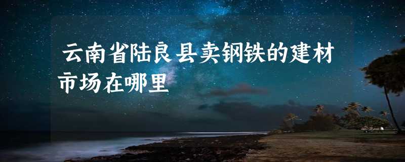 云南省陆良县卖钢铁的建材市场在哪里