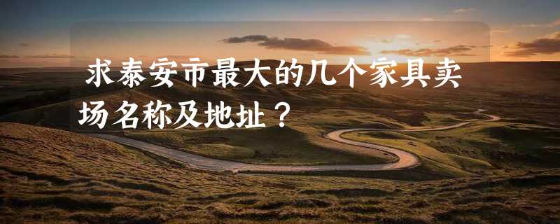 求泰安市最大的几个家具卖场名称及地址？