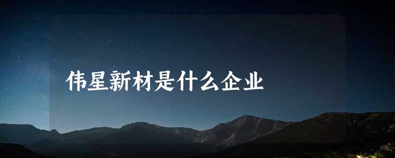 伟星新材是什么企业