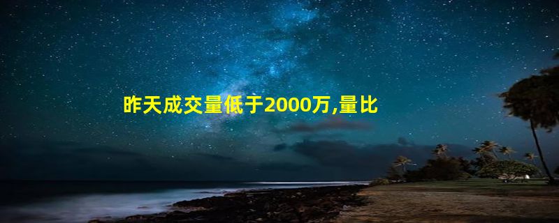 昨天成交量低于2000万,量比低于0.8的股票有那些?