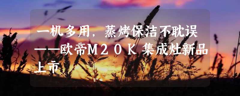 一机多用，蒸烤保洁不耽误——欧帝M20K集成灶新品上市