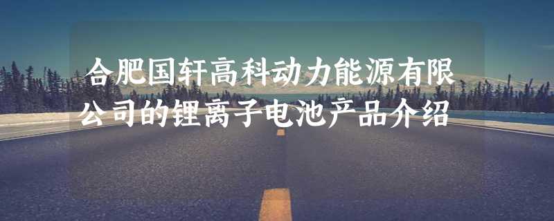 合肥国轩高科动力能源有限公司的锂离子电池产品介绍