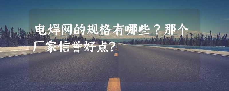 电焊网的规格有哪些？那个厂家信誉好点?