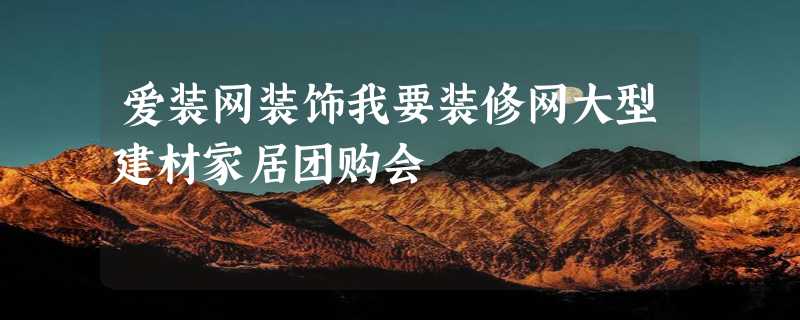 爱装网装饰我要装修网大型建材家居团购会