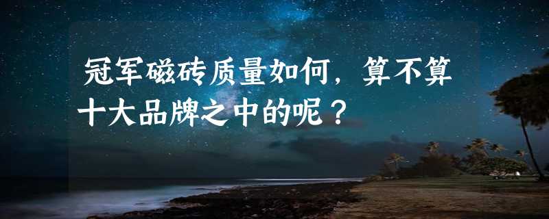 冠军磁砖质量如何，算不算十大品牌之中的呢？