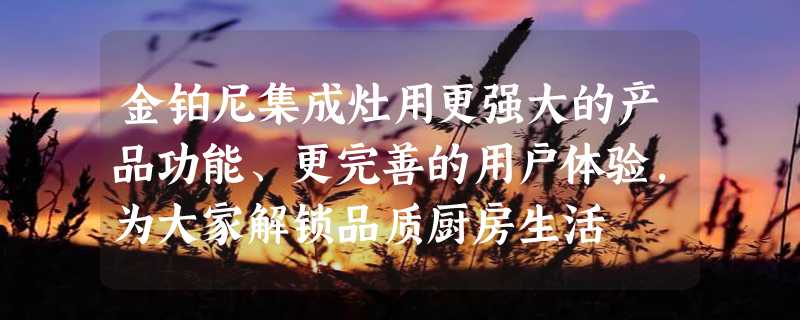 金铂尼集成灶用更强大的产品功能、更完善的用户体验，为大家解锁品质厨房生活