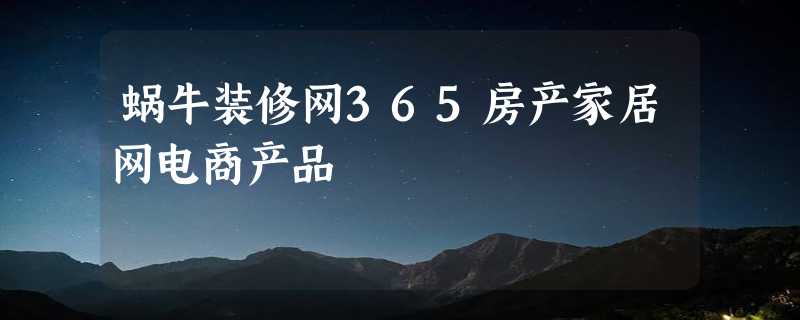 蜗牛装修网365房产家居网电商产品