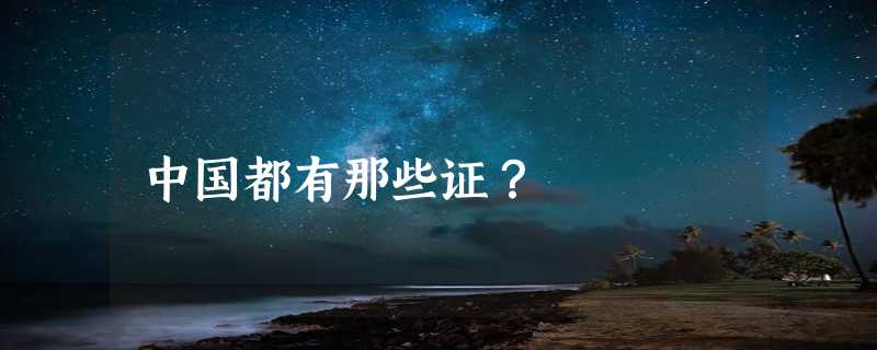 中国都有那些证？