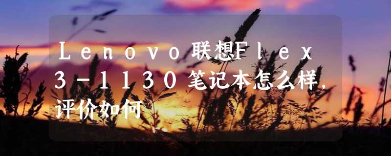 Lenovo联想Flex3-1130笔记本怎么样，评价如何