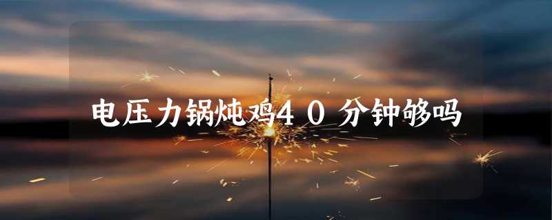 电压力锅炖鸡40分钟够吗