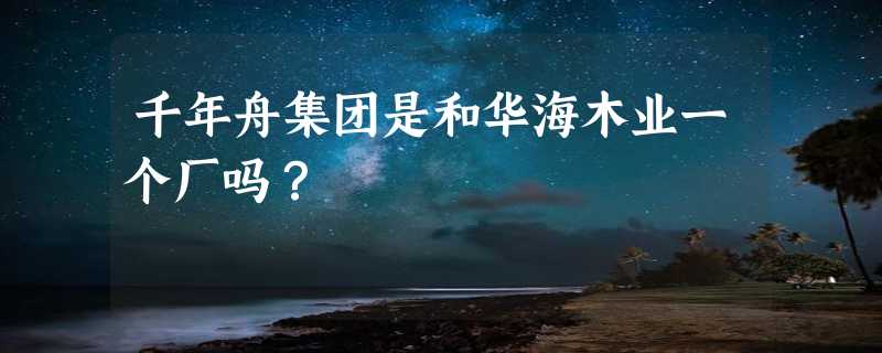 千年舟集团是和华海木业一个厂吗？