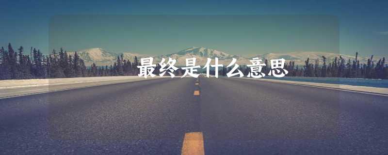 最终是什么意思