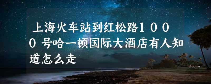 上海火车站到红松路1000号哈一顿国际大酒店有人知道怎么走