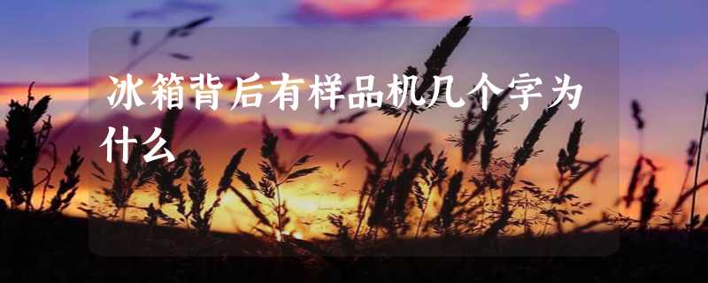 冰箱背后有样品机几个字为什么