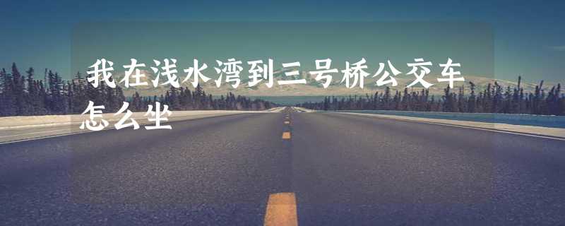 我在浅水湾到三号桥公交车怎么坐