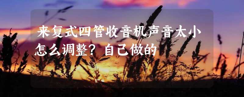 来复式四管收音机声音太小怎么调整?自己做的