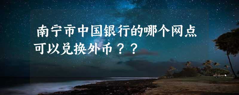 南宁市中国银行的哪个网点可以兑换外币？？