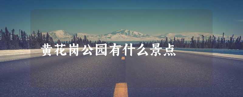 黄花岗公园有什么景点