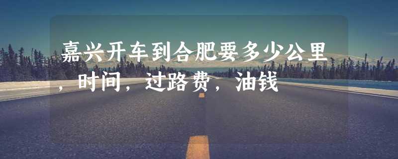 嘉兴开车到合肥要多少公里，时间，过路费，油钱