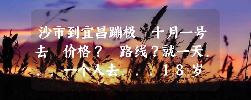 沙市到宜昌蹦极 十月一号去 价格？ 路线？就一天...一个人去...18岁