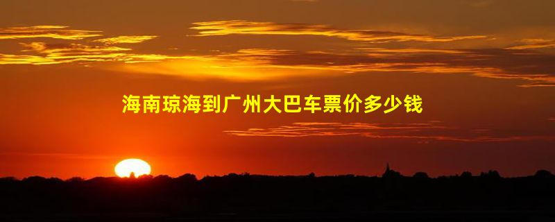 海南琼海到广州大巴车票价多少钱？一天几班？发车时间，到达时间？到达广州哪个汽车站？