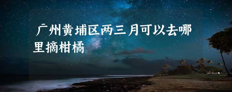 广州黄埔区两三月可以去哪里摘柑橘