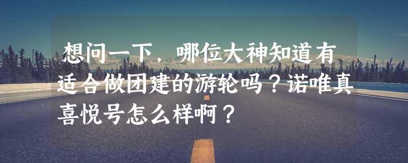 想问一下，哪位大神知道有适合做团建的游轮吗？诺唯真喜悦号怎么样啊？