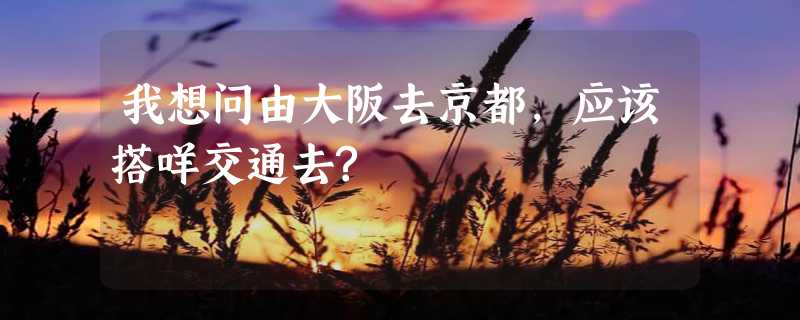 我想问由大阪去京都,应该搭咩交通去?