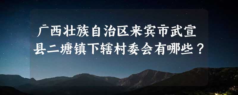 广西壮族自治区来宾市武宣县二塘镇下辖村委会有哪些？