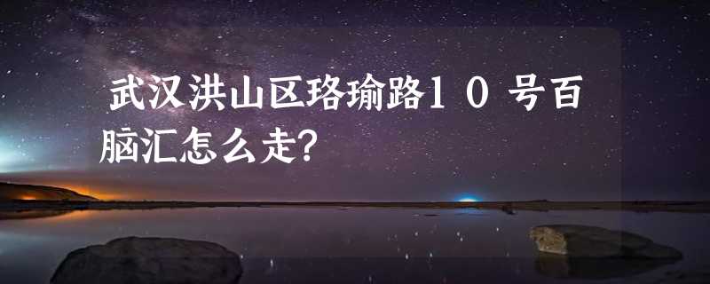 武汉洪山区珞瑜路10号百脑汇怎么走?